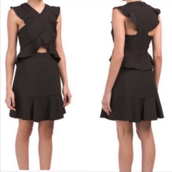 BCBG Careen cross front dress in black - Picture 1 of 6